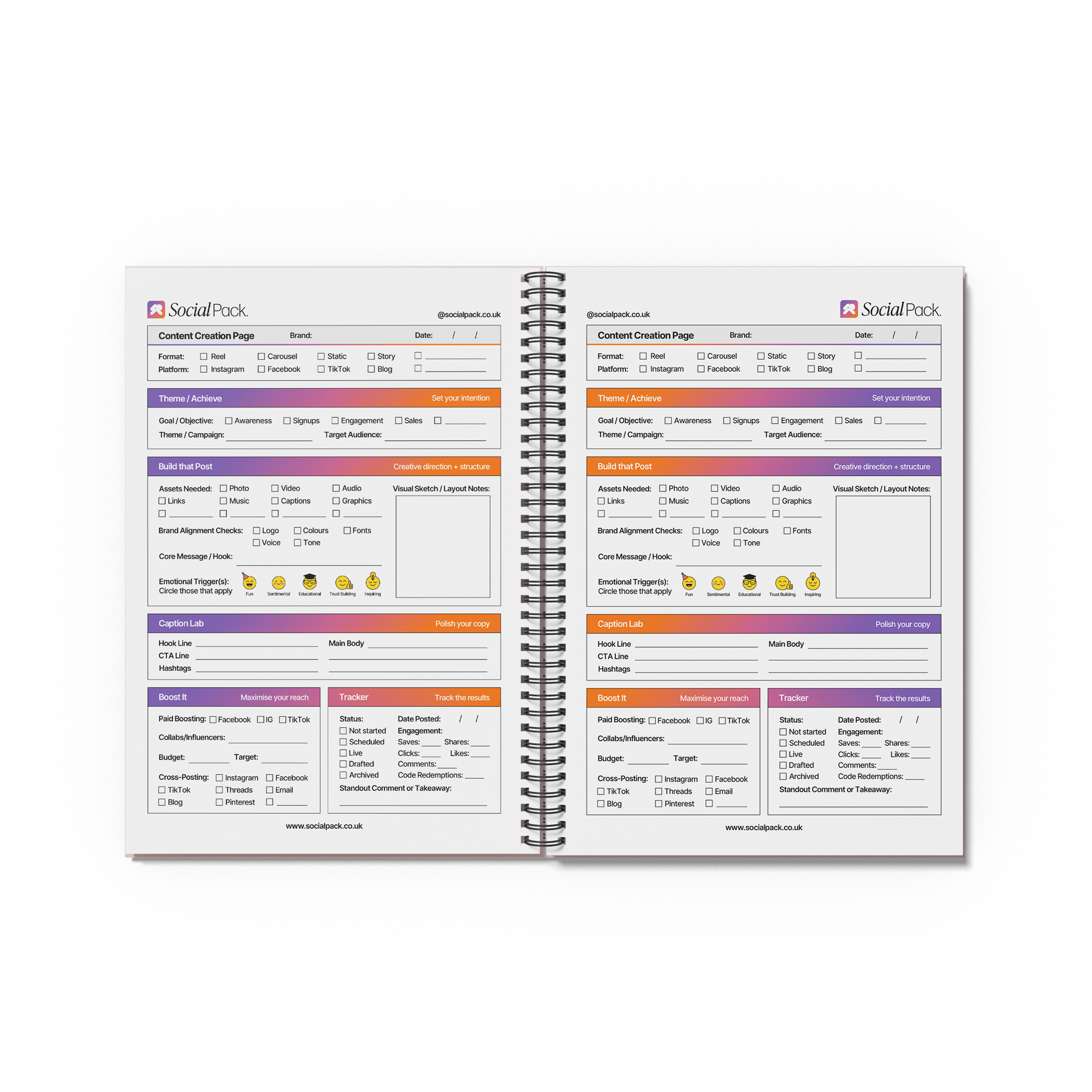 Social Pack A4 | 3-Month Content Planner